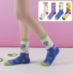 w0032 sweet dog可愛插圖畫風中筒襪.棉襪