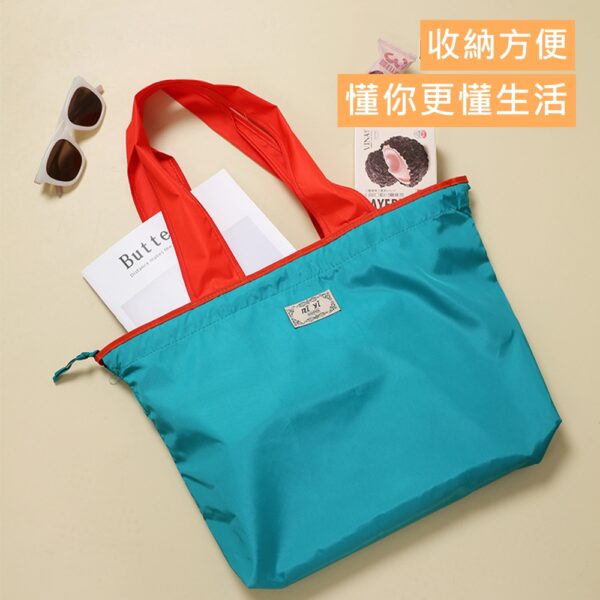 c096 素色束口大肩背環保購物袋 - 圖片 8