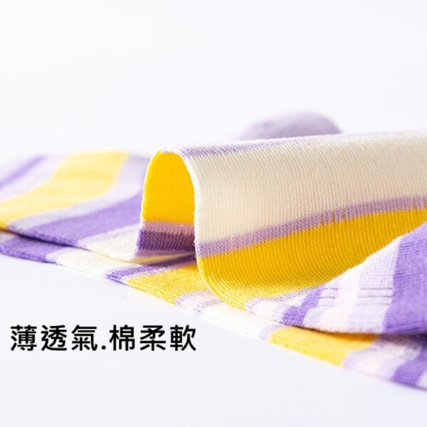 w0053 涼感薄款多巴胺條紋中筒襪.個性棉襪.襪子 - 圖片 15