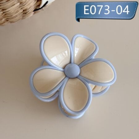 E073 拼色花朵盤髮鯊魚夾.馬尾夾 - E073-04