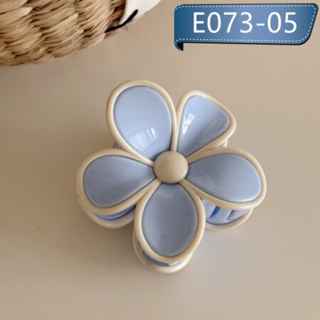 E073 拼色花朵盤髮鯊魚夾.馬尾夾 - E073-05