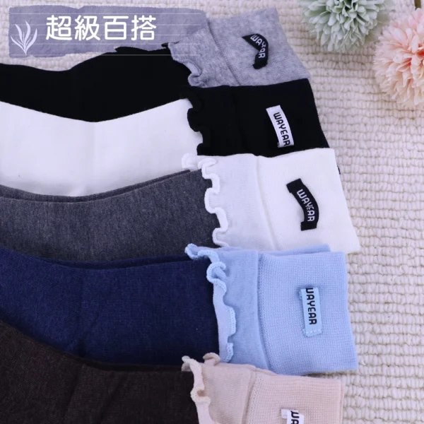 w0069 木耳邊吸汗透氣堆堆襪.中筒襪.棉襪 - 圖片 14
