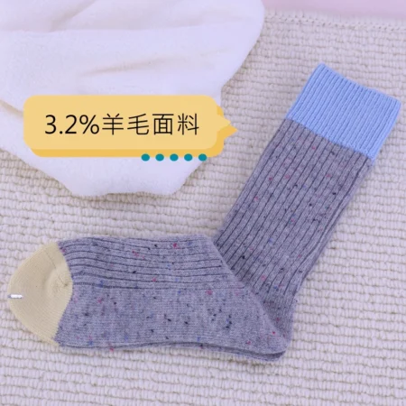 w0071 點子紗加厚保暖秋冬羊毛襪.堆堆長襪 - W0071-02灰色