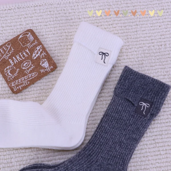 w0073 刺繡加厚秋冬羊毛襪.長襪 - 圖片 13