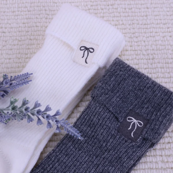 w0073 刺繡加厚秋冬羊毛襪.長襪 - 圖片 18