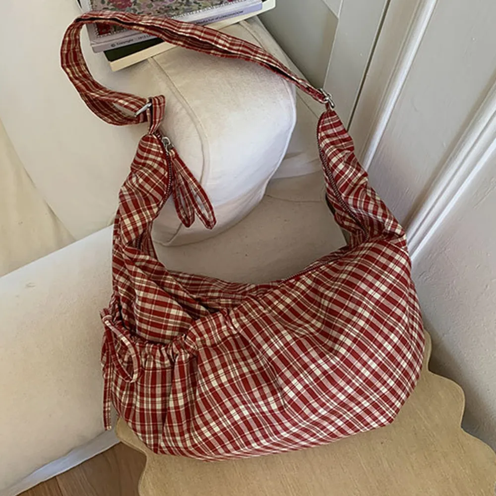 35001 韓版百搭格子餃子包.通勤輕便抽繩斜背包 | 雨朵防水包包專賣店 35001 韓版百搭格子餃子包.通勤輕便抽繩斜背包 | 雨朵防水包包專賣店