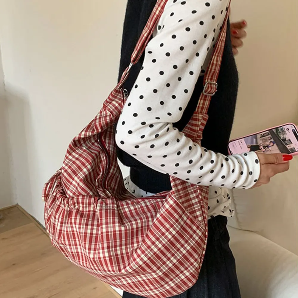 35001 韓版百搭格子餃子包.通勤輕便抽繩斜背包 | 雨朵防水包包專賣店 35001 韓版百搭格子餃子包.通勤輕便抽繩斜背包 | 雨朵防水包包專賣店