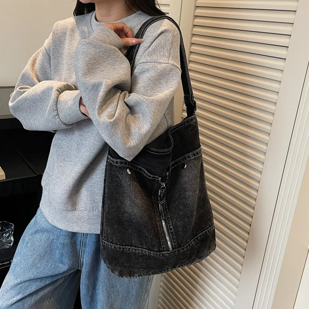 45005 大容量復古撞色托特包.牛仔休閒肩背包 | 雨朵防水包包專賣店 45005 大容量復古撞色托特包.牛仔休閒肩背包 | 雨朵防水包包專賣店