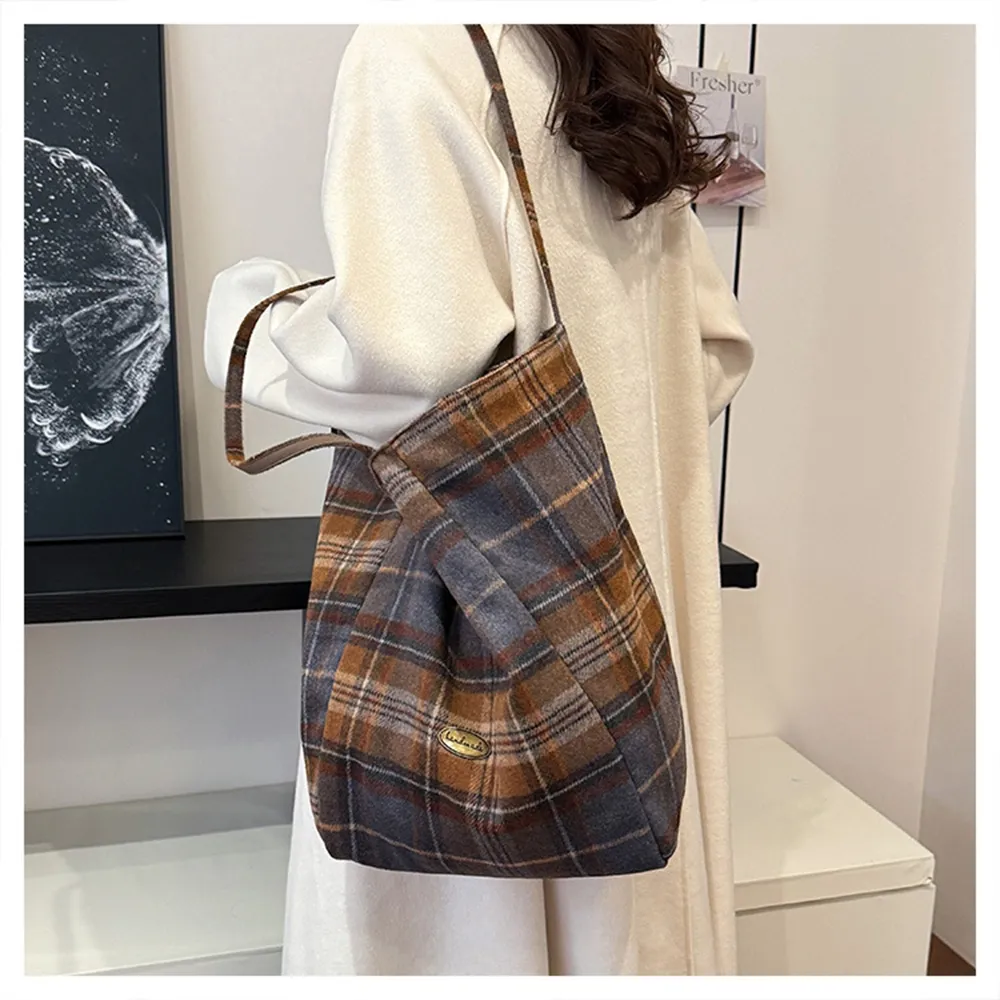 45006 韓版格子托特包.學院風休閒大容量肩背包 | 雨朵防水包包專賣店 45006 韓版格子托特包.學院風休閒大容量肩背包 | 雨朵防水包包專賣店