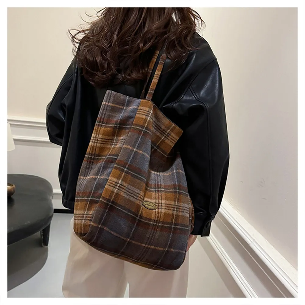 45006 韓版格子托特包.學院風休閒大容量肩背包 | 雨朵防水包包專賣店 45006 韓版格子托特包.學院風休閒大容量肩背包 | 雨朵防水包包專賣店