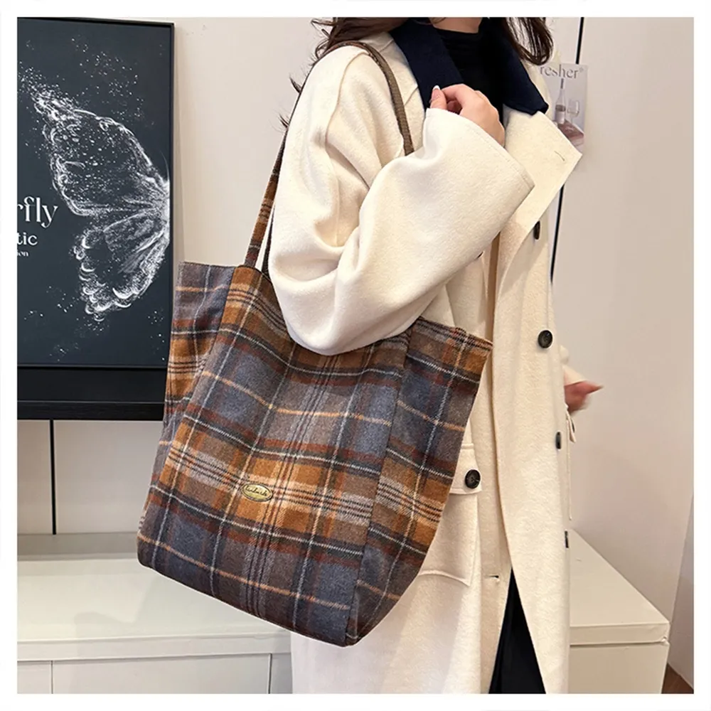 45006 韓版格子托特包.學院風休閒大容量肩背包 | 雨朵防水包包專賣店 45006 韓版格子托特包.學院風休閒大容量肩背包 | 雨朵防水包包專賣店