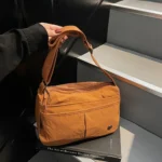 45009 韓版簡約素色休閒斜背包