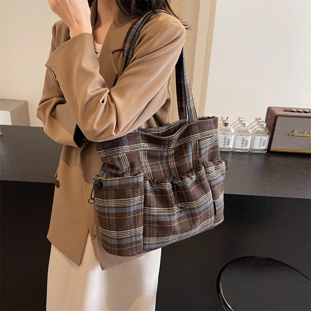 49100 大容量格子慵懶風手提包.肩背包.托特包 | 雨朵防水包包專賣店 49100 大容量格子慵懶風手提包.肩背包.托特包 | 雨朵防水包包專賣店