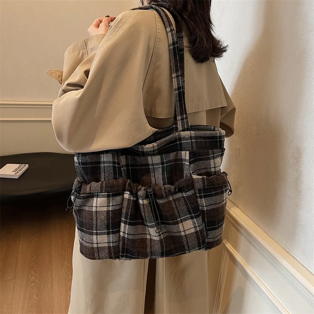 49100 大容量格子慵懶風手提包.肩背包.托特包 | 雨朵防水包包專賣店 49100 大容量格子慵懶風手提包.肩背包.托特包 | 雨朵防水包包專賣店