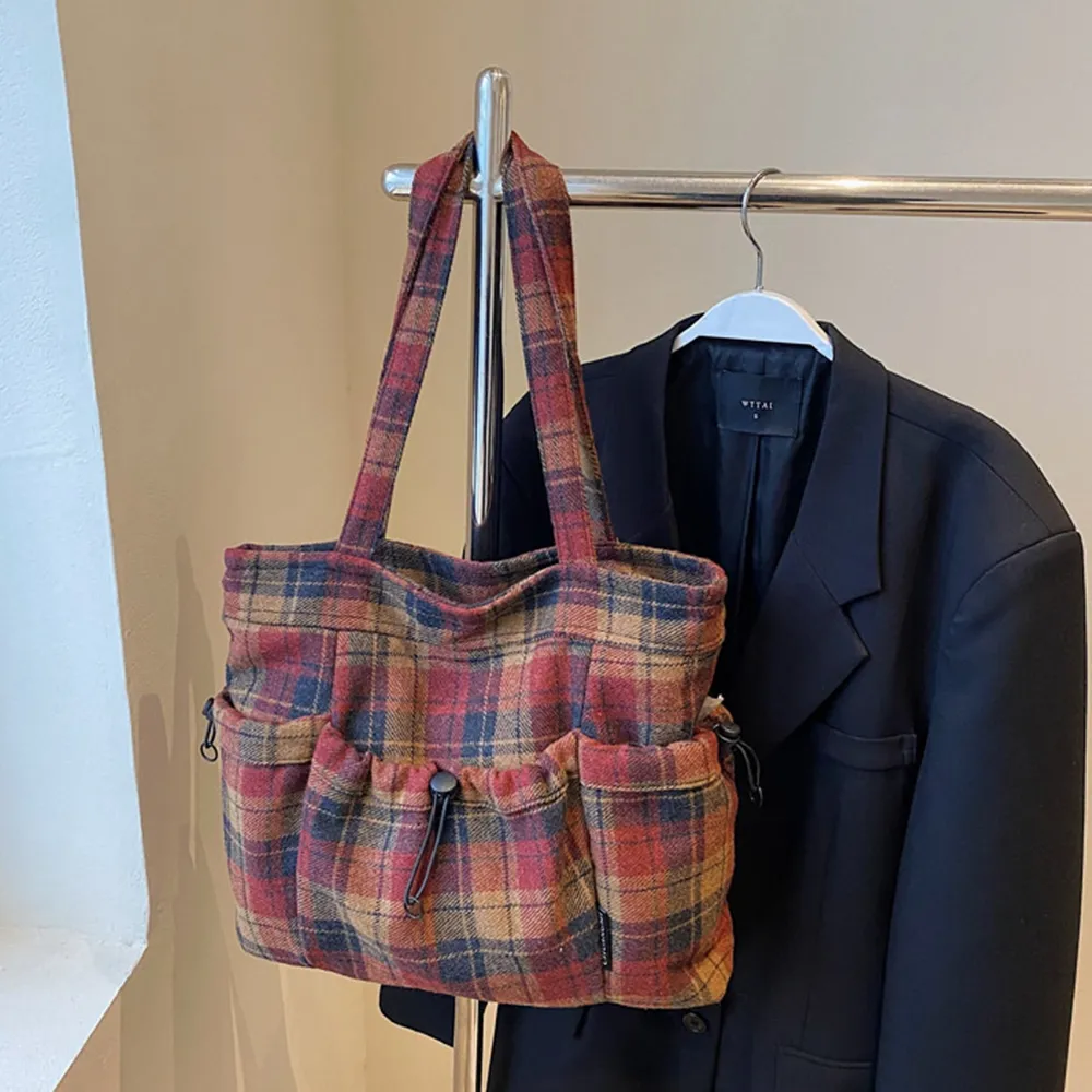 49100 大容量格子慵懶風手提包.肩背包.托特包 | 雨朵防水包包專賣店 49100 大容量格子慵懶風手提包.肩背包.托特包 | 雨朵防水包包專賣店