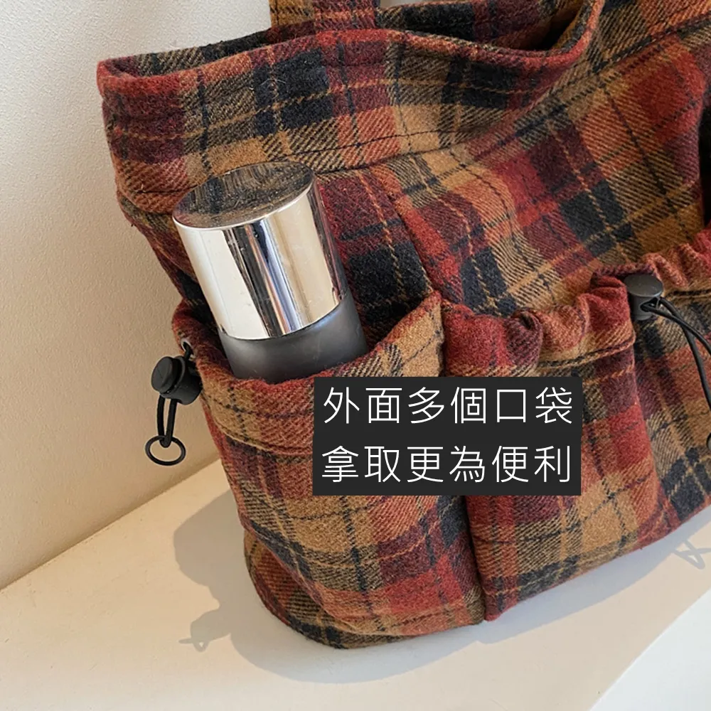 49100 大容量格子慵懶風手提包.肩背包.托特包 | 雨朵防水包包專賣店 49100 大容量格子慵懶風手提包.肩背包.托特包 | 雨朵防水包包專賣店