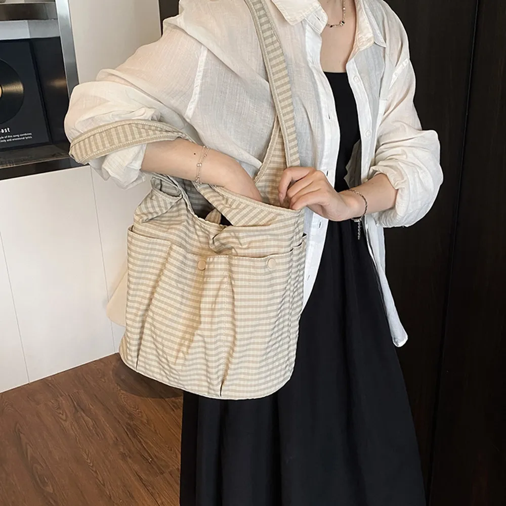 49101 韓系復古格子帆布包.托特包.肩背包 | 雨朵防水包包專賣店 49101 韓系復古格子帆布包.托特包.肩背包 | 雨朵防水包包專賣店