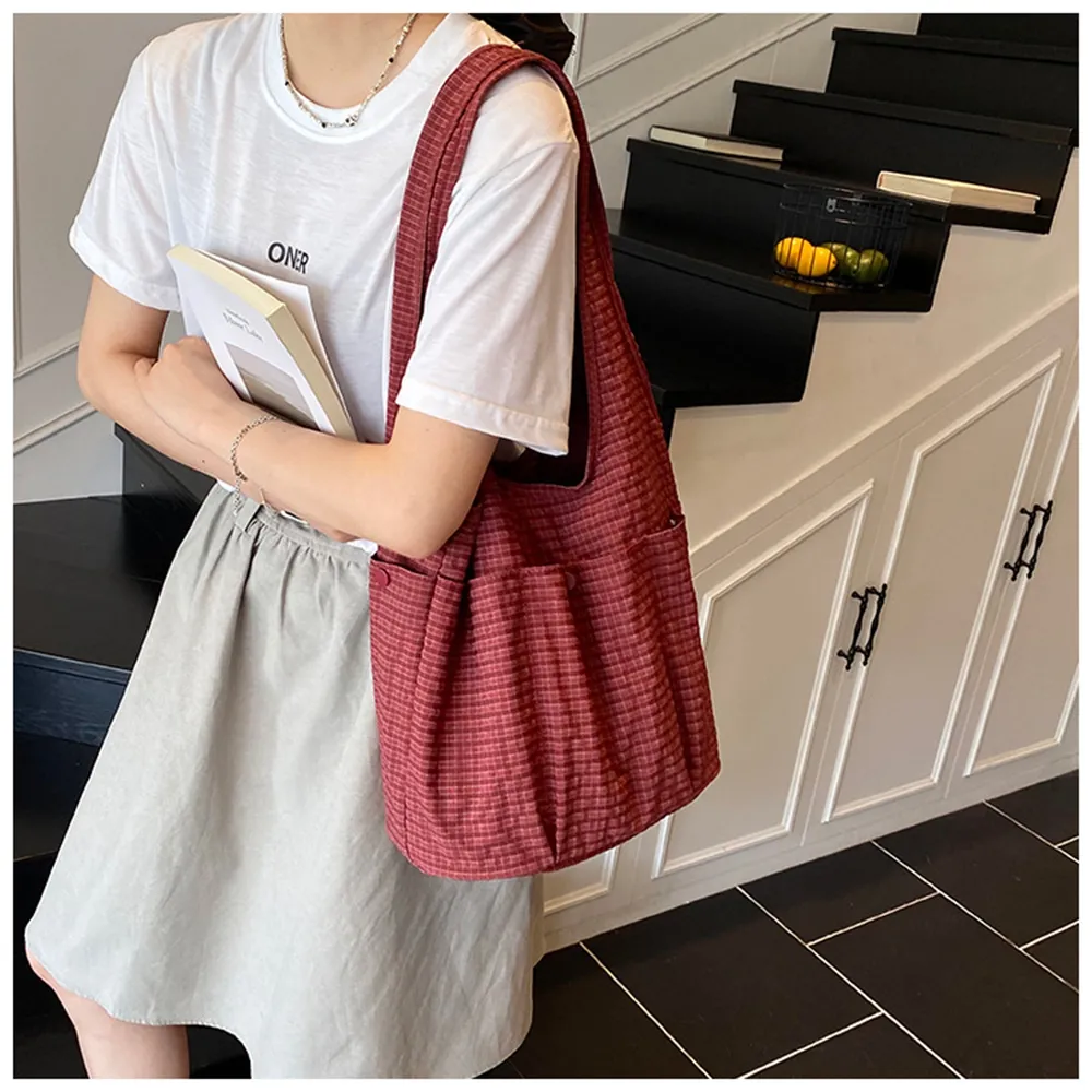 49101 韓系復古格子帆布包.托特包.肩背包 | 雨朵防水包包專賣店 49101 韓系復古格子帆布包.托特包.肩背包 | 雨朵防水包包專賣店