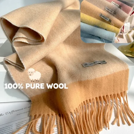 G0005 100%羊毛韓系拚色圍巾.男女通用情侶款秋冬季圍脖