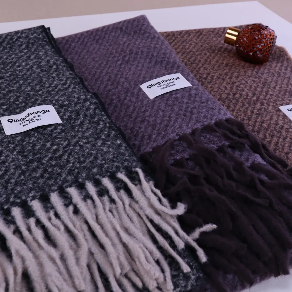 G0006 仿羊絨雪花點點復古流蘇圍巾.柔軟圍脖 | 雨朵防水包包專賣店