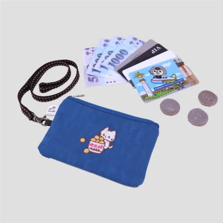 u555 輕量防潑水電繡直立名片小零錢包|小巧收納零錢/悠遊卡/識別證