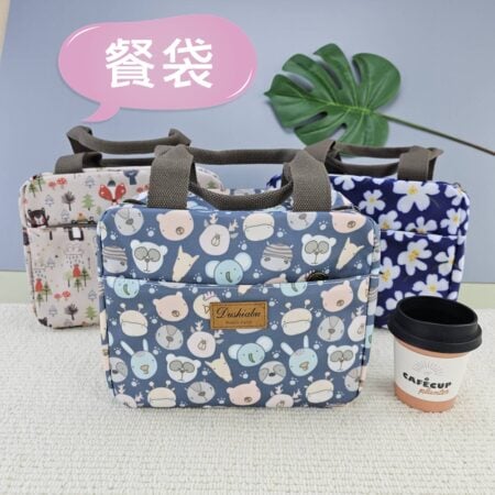 M566 方形大開口便當袋|雙層收納可疊放便當盒與水瓶|外出必備
